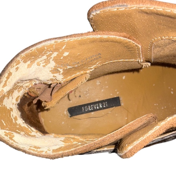Forever 21 Tan Suede Booties with Heel and Buckle | Size 8 - Picture 6 of 6